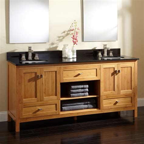 72" Alcott Bamboo Double Vanity for Undermount Sinks - Bathroom