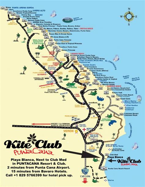 Getting Here Kiteclub Punta Cana Punta Cana Resort Map Punta Cana Dominican Republic