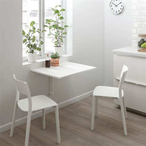 Norberg White Wall Mounted Drop Leaf Table Ikea