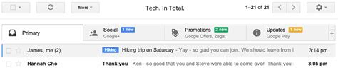 Tech In Total Gmails New Inbox Gets A Tabbed View Gives A Way To
