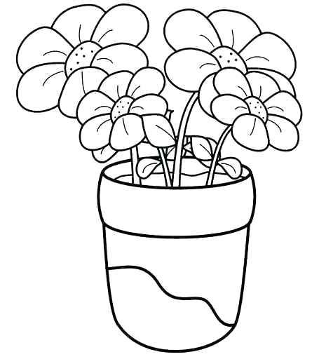 Cute unicorn mermaid coloring page cartoon illustration. Flower In A Pot Coloring Page at GetColorings.com | Free ...