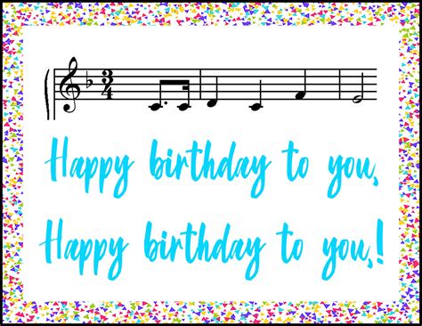 Happy Birthday Music Notes A2 Greeting Card • Rose Clearfield