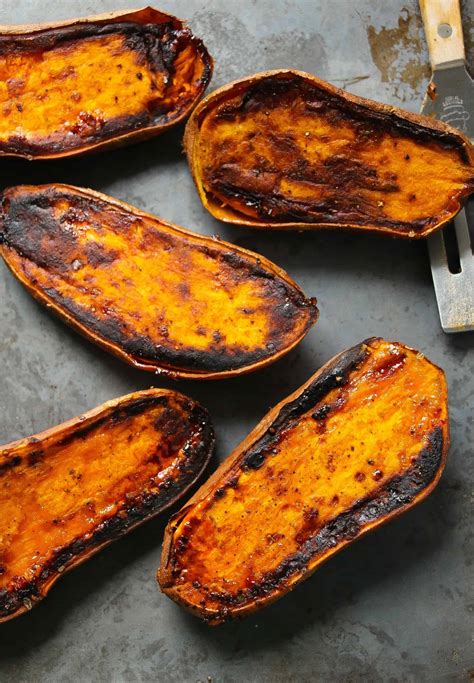 Cover and grill, turning the potatoes occasionally, until the potatoes are tender and can be easily pierced with a paring knife (or has an internal temperature of 205ºf), 45 minutes to 1 hour. Perfect 30-Minute Baked Sweet Potatoes - Layers of Happiness
