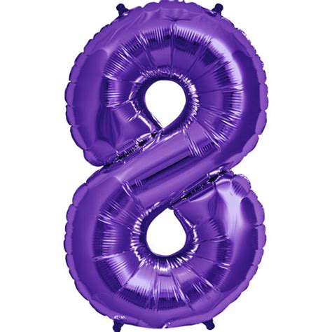 Purple 8 Foil Number Shape Helium Filled Balloon London Helium Balloons