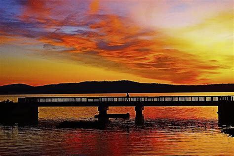 Walking The Bridge At Sunrise Photograph By Thomas Mcguire Pixels