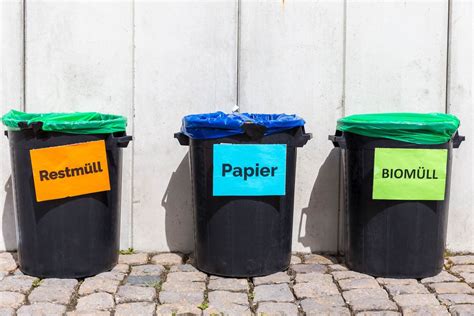 Mülltonnen Für Biomüll Papier Und Restmüll Mülltrennung Creative