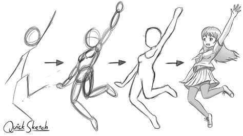 Cute Anime Jumping Pose Anime Poses Jumping Poses Fig