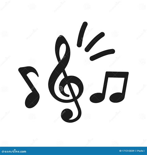 Icono De Notas Musicales Signos De Notas Musicales De Grupo Vector