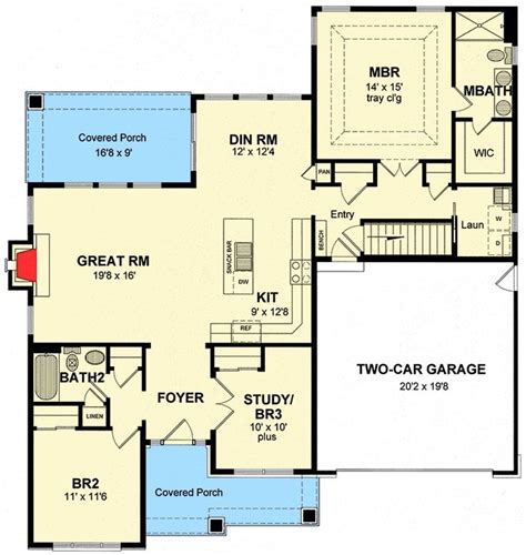 Are available as study plans. 1500 sq. ft. plan | Cottage house plans, House plans, Floor plans