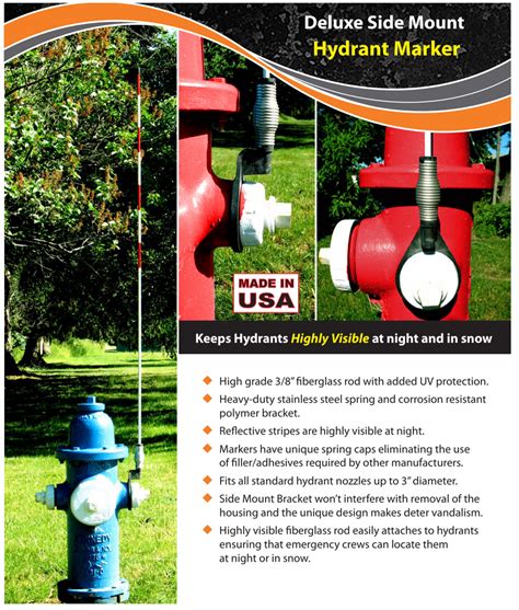 Fire Hydrant Marker 60 38 Fiberglass Rod Wreflective Tape Us