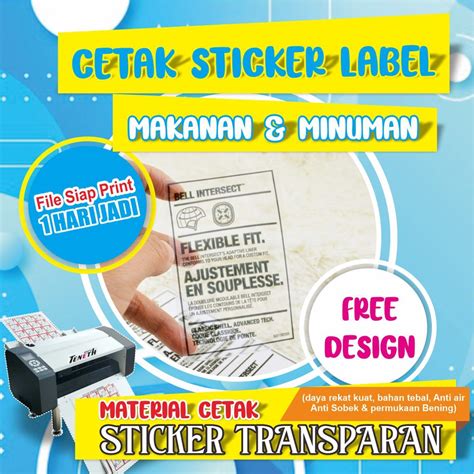 Jual Cetak Stiker Label Vinyl Transparan A Cutting Shopee Indonesia