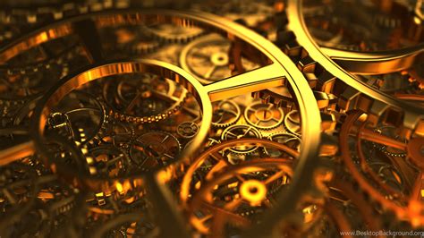 Clockwork Gears Close Up Gold Hd Wallpapers Desktop Background