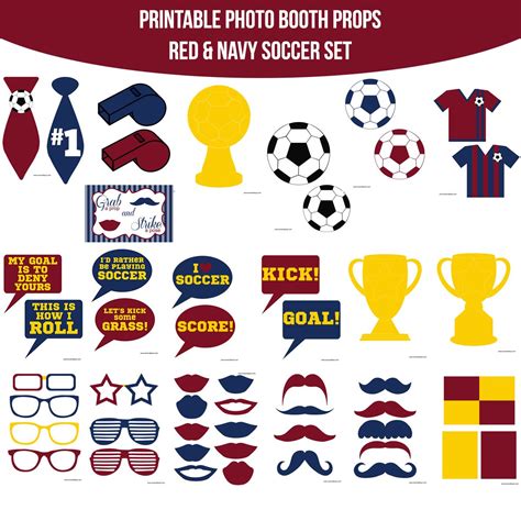 Soccer Photobooth Props Printable Photo Booth Props Printable