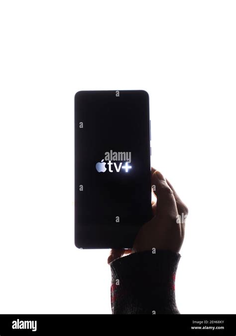 Assam India February 19 2021 Apple Tv Plus Logo On Phone Screen