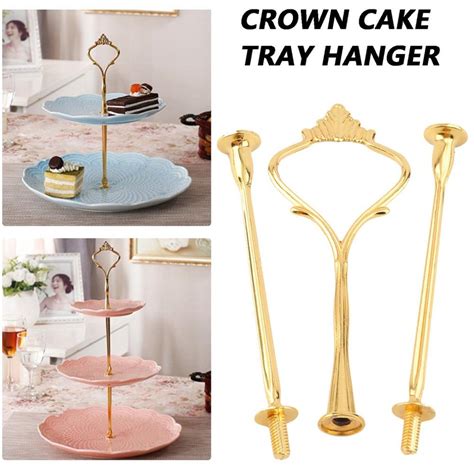 Hot 3 Tier Hardware Crown Cake Plate Stand Handle Fitting Wedding Party