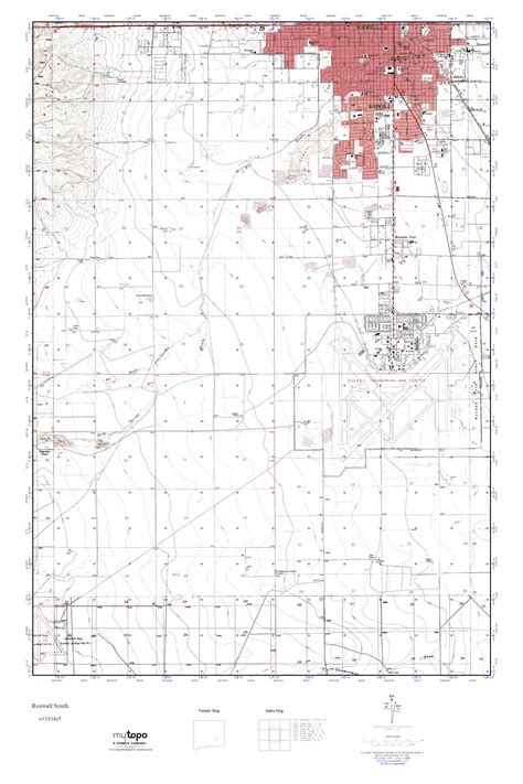 Mytopo Roswell South New Mexico Usgs Quad Topo Map