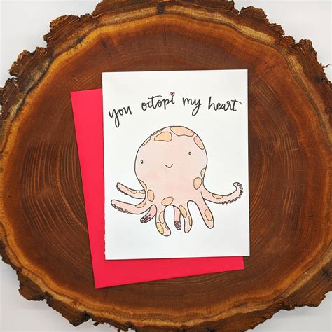 You Octopi My Heart Valentine Card Cute Octopus Etsy