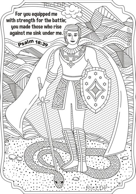 Spiritual Warfare Coloring Page Warrior Biblecoloring Shield
