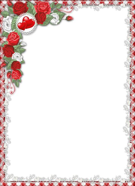 Red Love Png Transparent Frame With Roses Love Png Paper Flower Wall