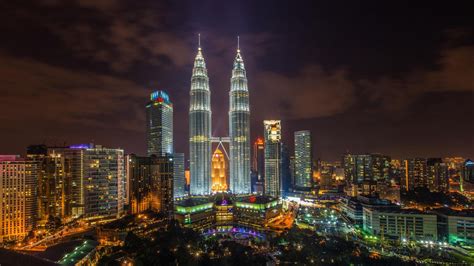 Wallpaper  city, cityscape, night, skyline, skyscraper, evening, tower
