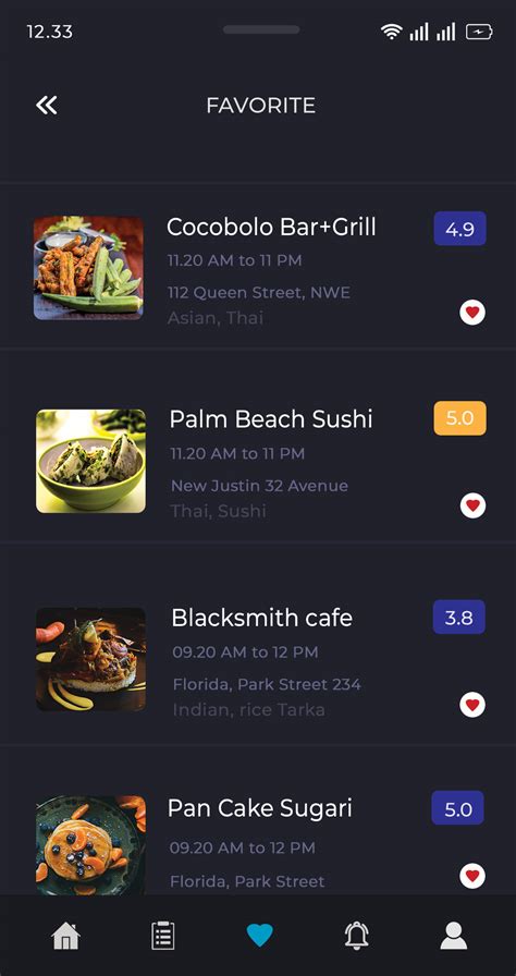 To facilitate understanding, we have numbered these sections in the description provided here Online food ordering application Ui on Behance