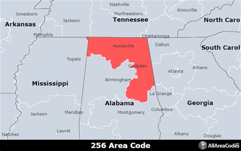 256 Area Code Location Map Time Zone And Phone Lookup