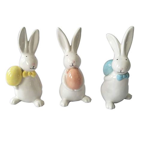 59 Inch Ceramic Easter Bunny Figurines Set Of 3 Bed Bath And Beyond Canada