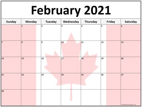 Collection Of February 2021 Photo Calendars With Image