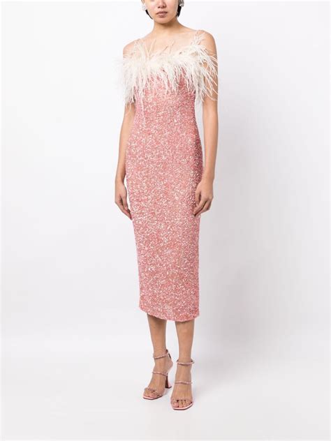 Rachel Gilbert Cami Sequin Embellished Feather Dress Farfetch