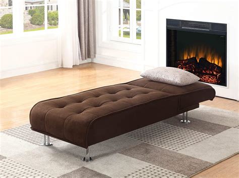 Coaster 300277 Chaise Sofa Bed Sleeper Brown Microfiber Upholstery Ebay