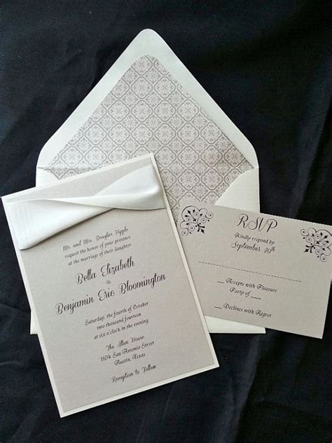 Sample Bella Elegant Wedding Invitation Traditional Wedding Etsy In