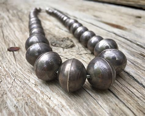 48g Stamped Sterling Silver Navajo Pearls Necklace 18, Native American