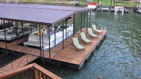 Multiple Slip Floating Boat Dock With Patio Dock Design And