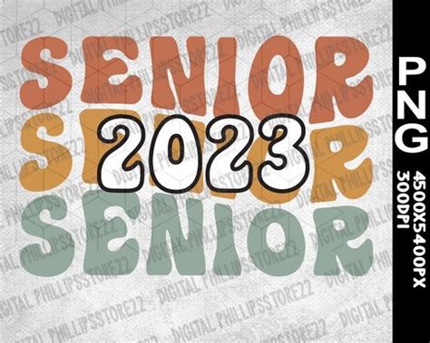 Retro Senior 2023 Png Class Of 2023 Digital Twenty 23 Graduation