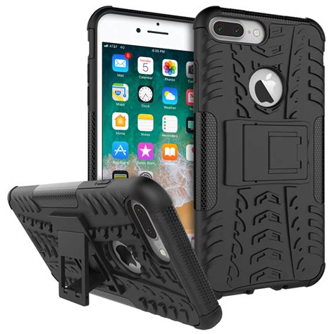 Dual Layer Shockproof Case For Iphone 8 Plus 7 Plus Black