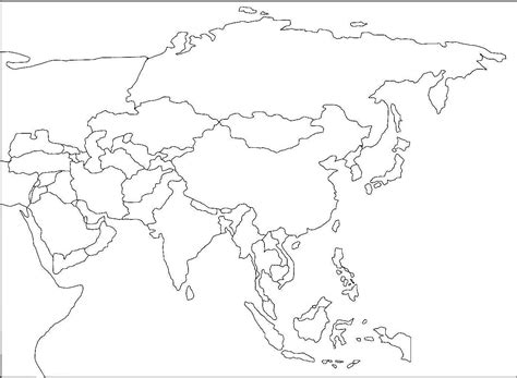 Mapa Politico De Asia En Blanco