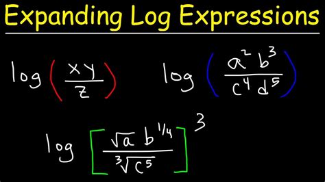 Expanding Logarithmic Expressions - YouTube