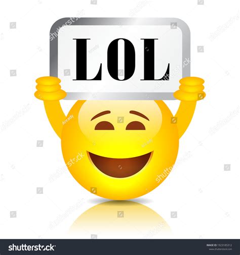 Laughing Emoji Holds Lol Sign Vector Stock Vector Royalty Free