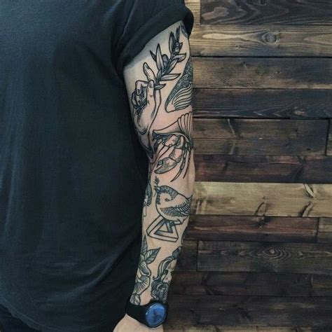 Black Line Tattoo Arm Tattoos Tattoos For Guys Tattoo Sleeve Designs