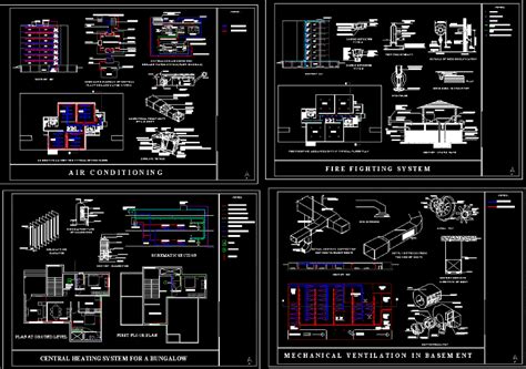 Air Conditioning And Fire Protection System Dwg Plan For Autocad
