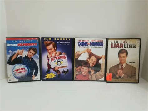 Jim Carrey Dvd Lot Of 4 Liar Liar Dumb And Dumber Bruce Almighty Ace