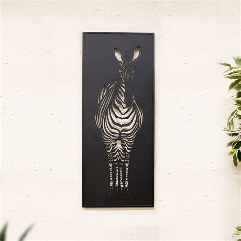 Black Zebra Wall Art By Garden Leisure