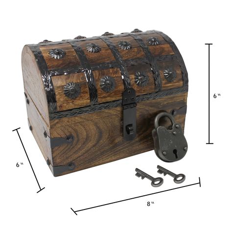 Pirate Treasure Chest With Lock And Skeleton Key Small Nautical Cove