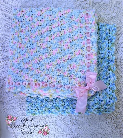 How To Crochet A Simple Shells Baby Blanket Krissys Over The Mountain