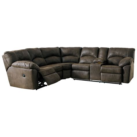 Signature Design By Ashley Tambo 2 Piece Reclining Corner Sectional With Center Console