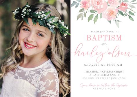 Printable Lds Baptism Invitations