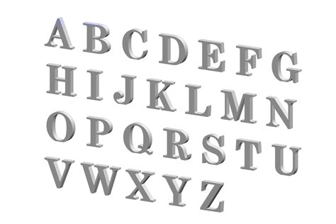 3d Alphabet Letters Stl File 3d Print Font Stl File 3d Etsy