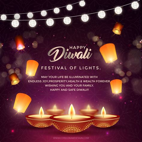 Download Festive Happy Diwali Wishes Greeting Card Coreldraw Design