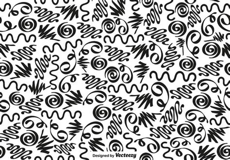 Seamless Hand Drawn Swirls And Squiggles Pattern Vector Background Ai