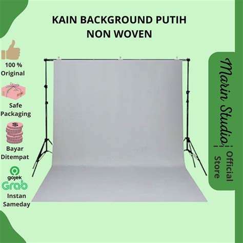 jual background putih polos  woven background white  woven